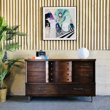 Art Deco / MCM Curved Walnut Dresser