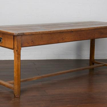 Early 19th Century Country French Farmhouse Oak Low Dining Table or Kitchen Table 