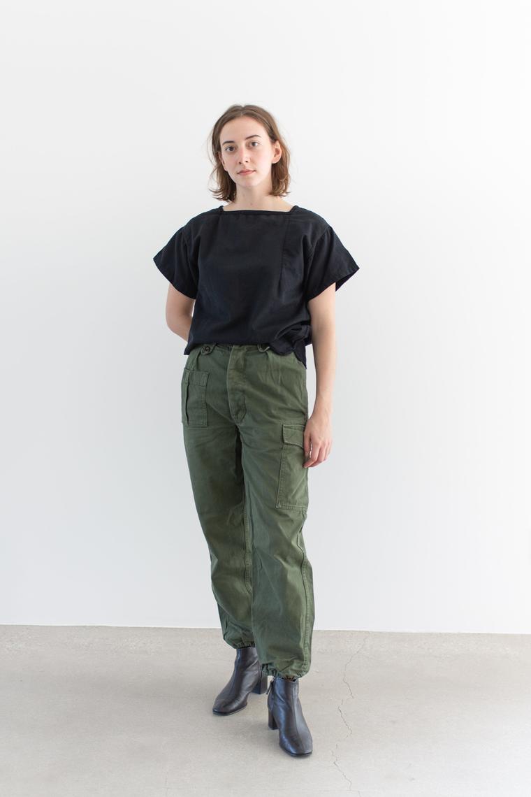 Vintage 27 Waist Olive Green Fatigues Cargo Trousers Pleated Dutch