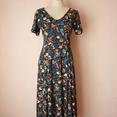 90s No Boundaries Floral Midi Dress with Corset | No Surrender Vintage -  Atlanta, GA | ATTIC