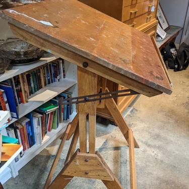 Adjustable oak drafting table 31