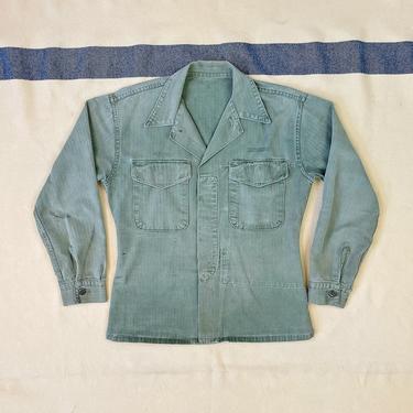 Size XS/S Vintage 1950s P-53 US Marines HBT Utility Shirt with Map Pocket 