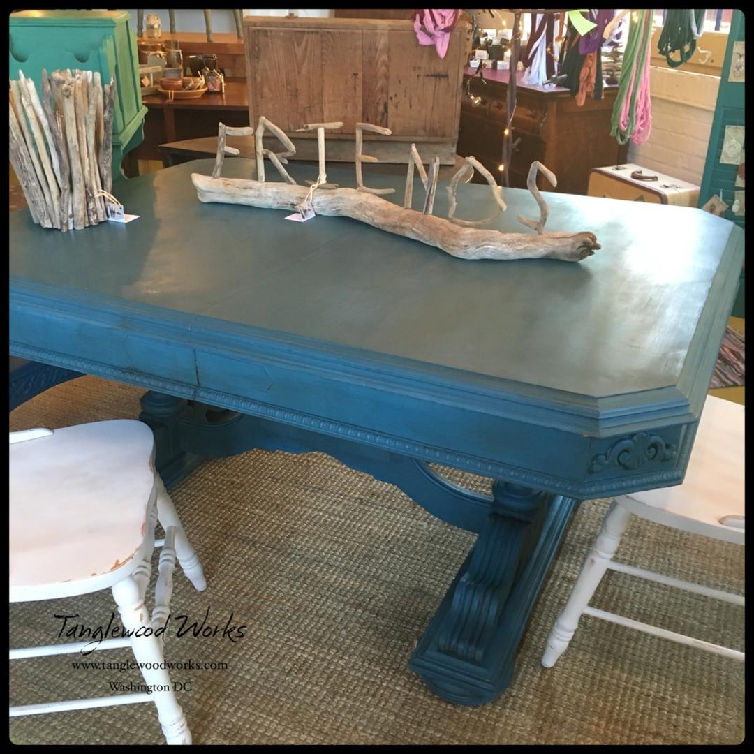 $425 - Blue Chalk Paint Dining Table | Tanglewood Works | Hyattsville, MD