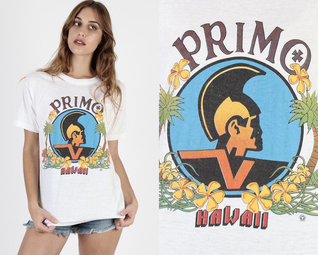 Vintage 80s Primo Beer T Shirt Primo Hawaii Beer Tee 50 50 