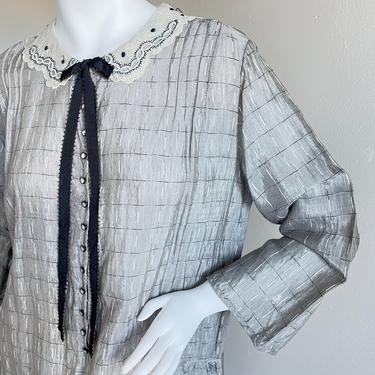 Late 1920s Volup Size Day Dress Nice Details 44 Vintage Bust 