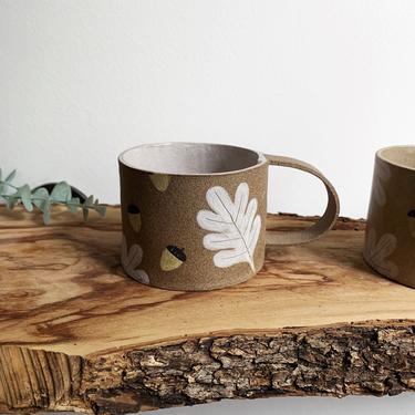 Autumn Mug 12oz - Oak Leaves and Acorns 