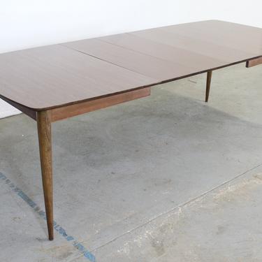 Mid-Century Modern  Stanley Walnut Surfboard 96&quot; Dining Table W 3 Extensions 