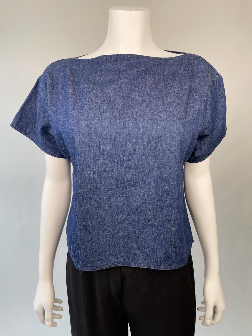 Chambray Boxy Boat Neck Top | Prototype Vintage | Austin, TX