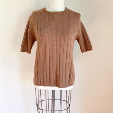 Vintage 1960s Cocoa Brown Sweater Top / S/M 