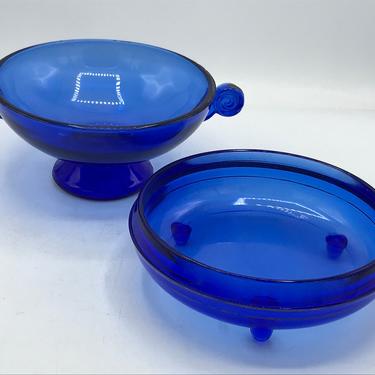 Vintage L.E. Smith Cobalt Blue Serving Bowl deals