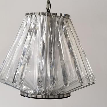 1960's Postmodern Geometric Lucite Pendant Lamp 