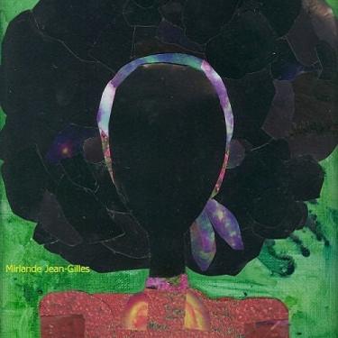 African American art. Girl with the big afro.  Collage. Poster 24x30 