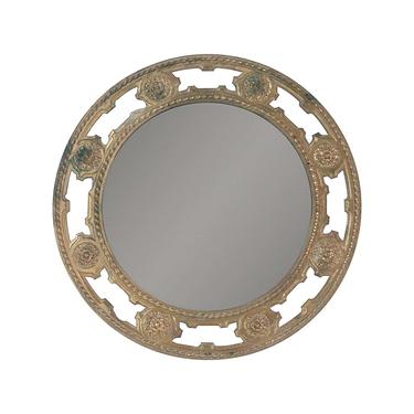 Antique Cast Bronze 20.5 in. Round Wall Mirror