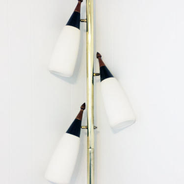 Vintage Pole Lamp Mid Century Tension Pole Lamp Teak Danish