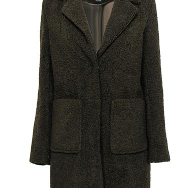 French Connection - Olive Snap-Up Teddy-Style Coat Sz S