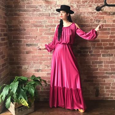 vintage 70s maxi dress | long sleeve disco dress | | Los Gitanos Vintage -  Washington, DC | ATTIC