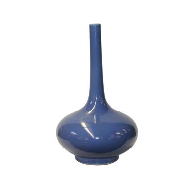 Midnight Blue Glaze Porcelain Plain Long Neck Vase ws1133E 