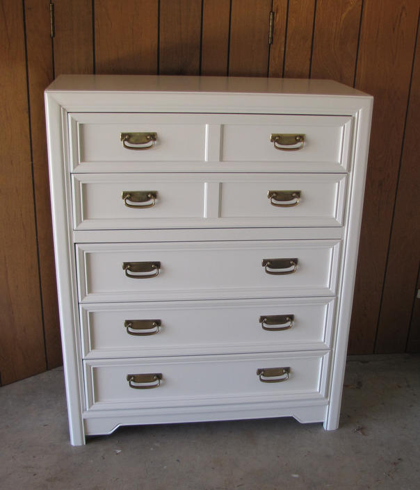 Huntley By Thomasville Midcentury White Dresser Highboy Tallboy