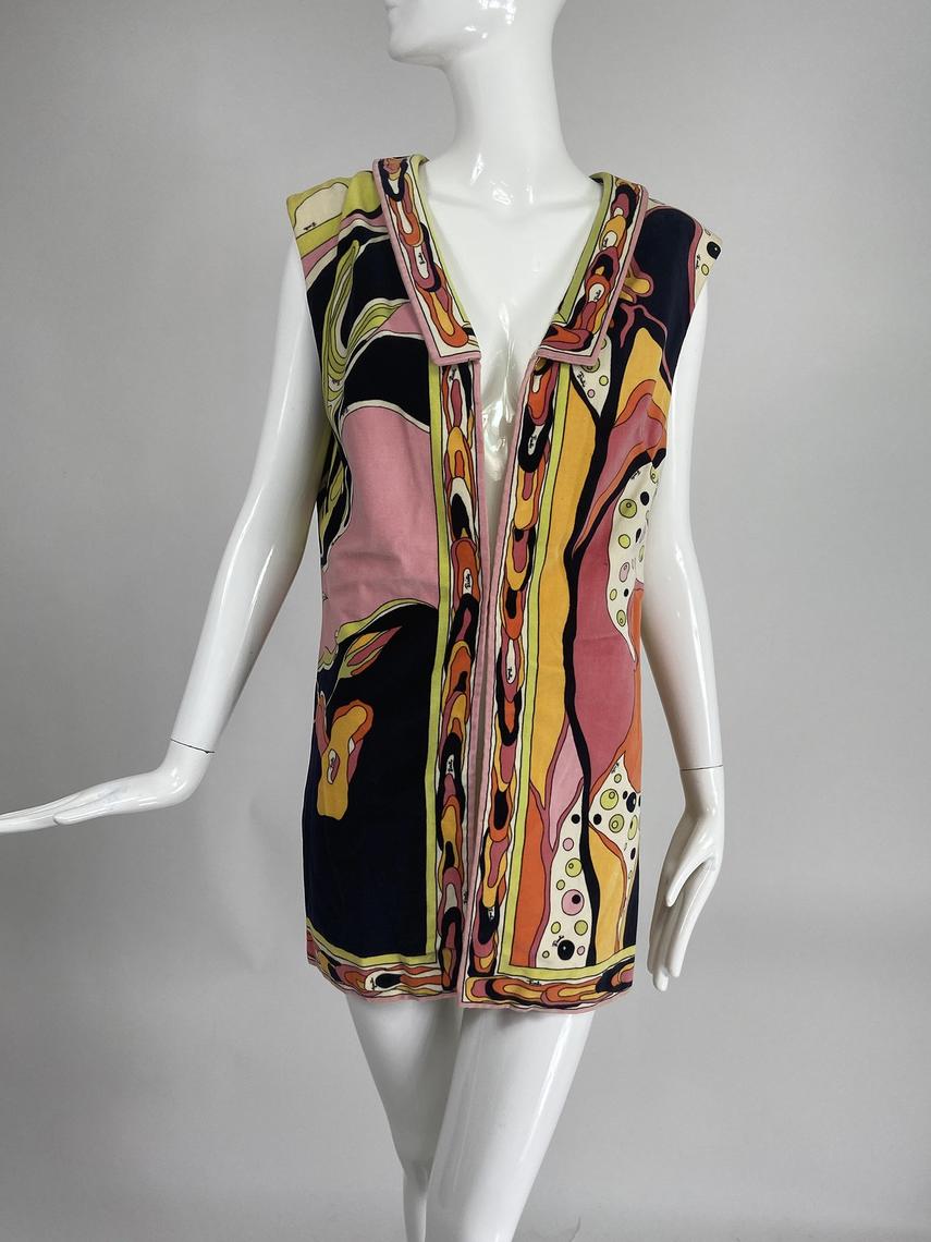 Vintage Emilio Pucci Signature Print Blue & Black Velvet 1960s