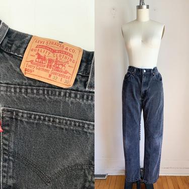 Vintage 1980s Levis Faded Black Jeans / 31&quot; waist 