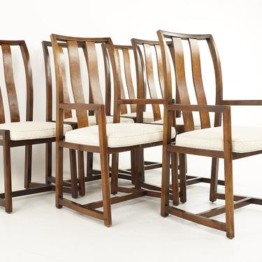 Century Furniture Mid Century Burlwood Dining Chairs - Set of 6 - mcm 