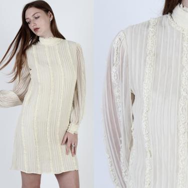 Vintage 60s Ivory Chiffon Wedding Dress Bridal Party | American Archive -  San Diego, CA | ATTIC