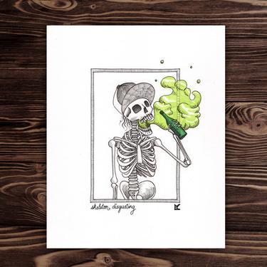 Beer Skeleton Original Artwork