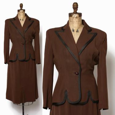 1940s Hollywood Jacket | Vintage 40s Two Tone Brown | Relic