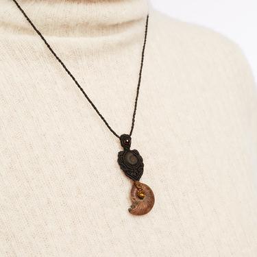 Macrame with Stone and Fossil Necklace