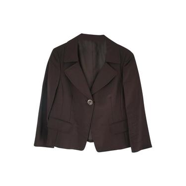 Lafayette 148 New York Brown Single Button Closure Blazer 