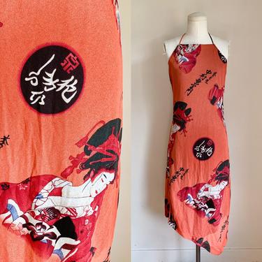 Vintage Y2K Geisha Novelty Print Dress / M 