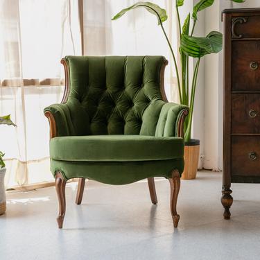 Olive Green French Parlor Chair