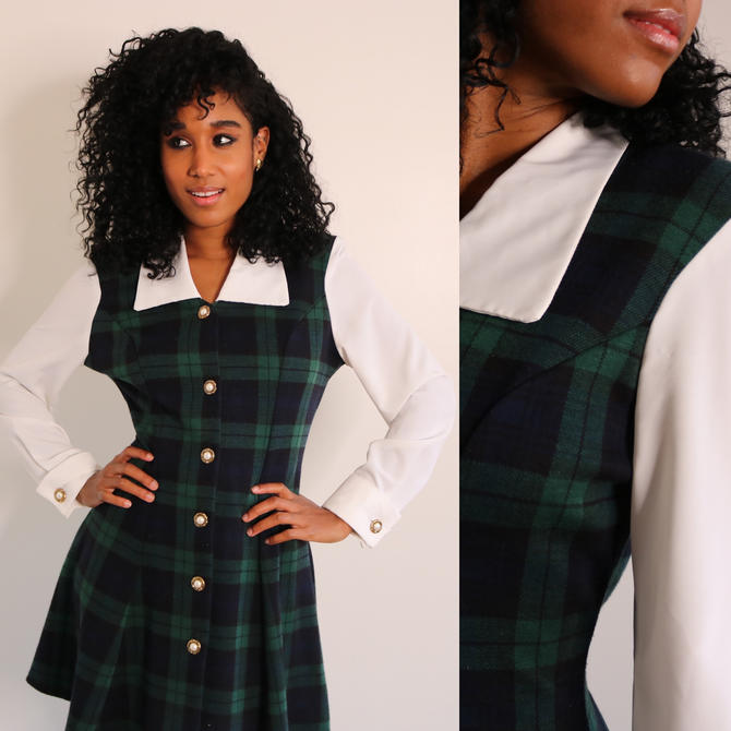 90s Plaid Dress Vintage Clueless Cher Dress Vintage Plaid Dress 90 J Michael Vintage Atlanta GA