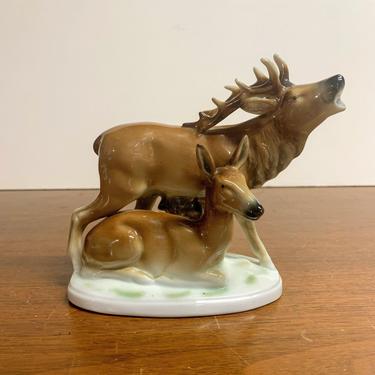 Vintage Fasold &amp; Stauch Wallendorf Elk and Calf Figurine 15831 