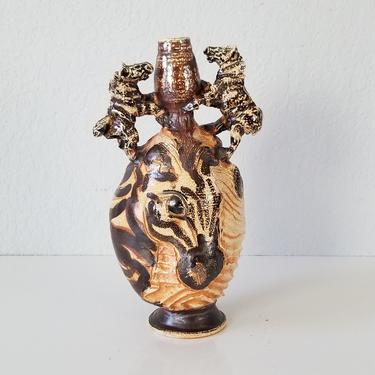 Sculptural Vintage Brutalist Art Pottery Vase. 