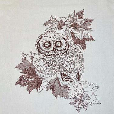 Vintage Owl Fabric Square 