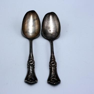 vintage Wm. A. Rogers Grenoble/Gloria silver plate serving spoons 1906/set of two 