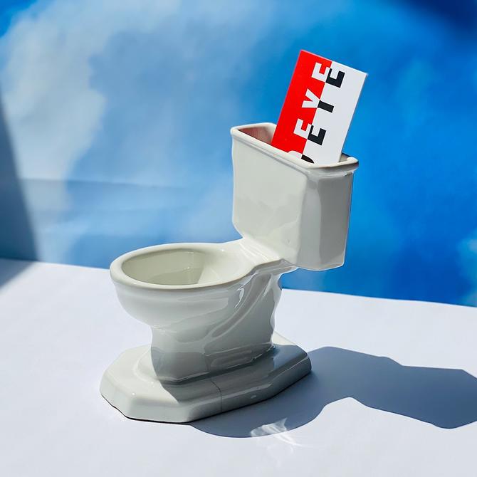 Vintage Business Card Holder Ashtray Toilet From Odd Eye Of East Village New York Ny Attic