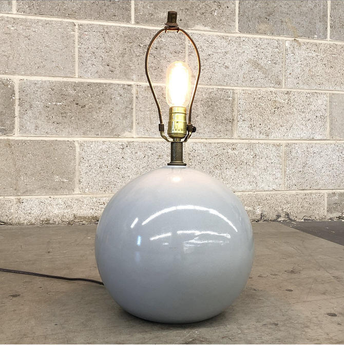 Vintage Lamp Retro 1980s Light Blue + Ball + Table Lamp + Contemporary + Large + Round in ... from Retrospect Vintage of Philadelphia, PA | ATTIC