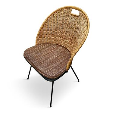Salterini Wicker and Iron Chairs By Maurizio Tempestini Set of Four Mid Century