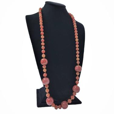 Agate Beaded Necklace - 32 inch 