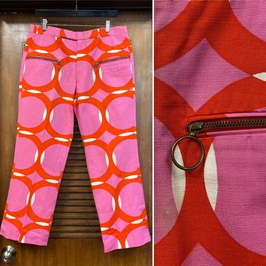 Vintage 1960’s “Pierre Cardin” Mod Space Age Pop Art Trousers, 60’s Pants, 60’s Mod Style, 60’s Pop Art, 60’s Optical Art, Vintage Clothing 