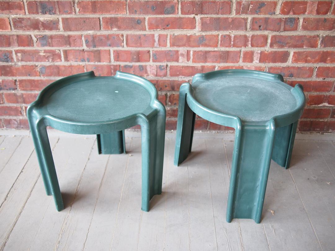 Pair 2 Vintage SYROCO Stacking SIDE TABLE 18