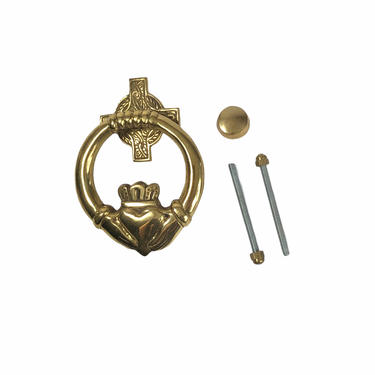 Vintage Large Brass Irish Claddagh Door Knocker 