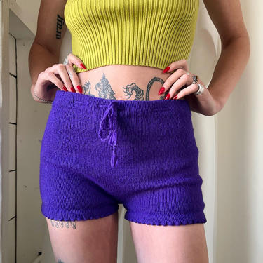 70s Purple Knit Hot Pants