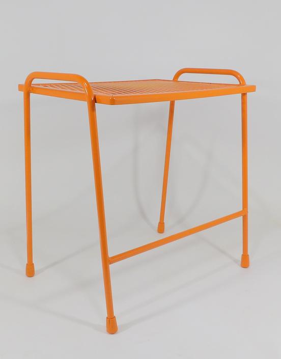 Wire End Table Orange Side Table Vintage Metal Indoor Or Outdoor