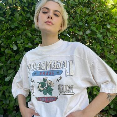 Vintage 90's Tshirt / Faded Glory Jeans 90's Tee / Spirit of America Tshirt / Summer Gender Neutral Tshirt / Cropped Oversize Shirt 