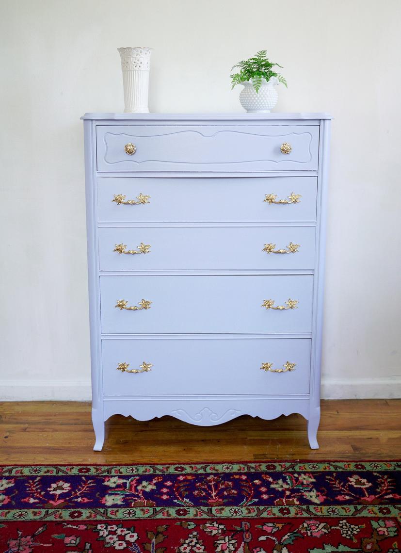 Light Blue French Provincial Dresser / Chest of Drawers, Powder Blue ...