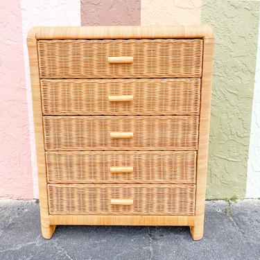 Coastal Rattan Tall Chest