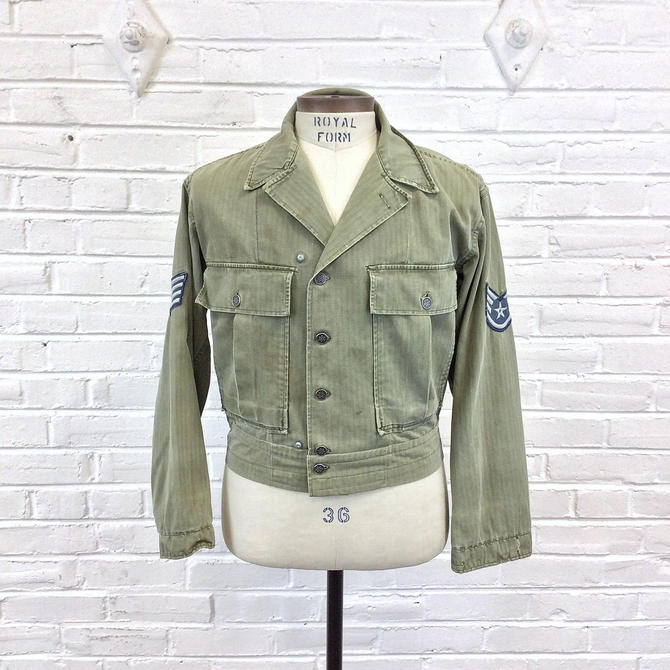 Size 38 Vintage Men S 1940s 1950s Wwii Korean War Hbt Us Army Modified Field Shirt Cropped Jacket By Briarvintage From Briar Vintage Of Philadelphia Pa Attic